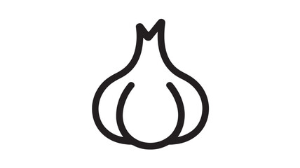 Simple outline illustration of a fresh garlic bulb, symbolizing healthy eating and cooking.
