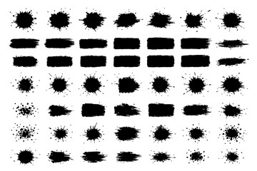 Ink Splatter and Brush Stroke Vector Set | Grunge Paint Blots, Smudges, and Splash Elements