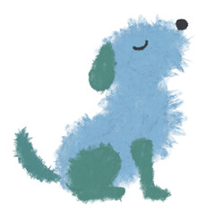 カラフルな犬のイラスト