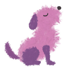 カラフルな犬のイラスト