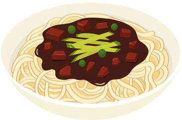 Jajangmyeon - Korean Black Bean Sauce Noodles