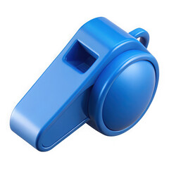 Blue whistle isolated on transparent background