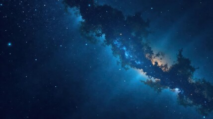 Fototapeta premium A Celestial Tapestry Woven with Stardust and Cosmic Clouds, a Deep Blue Night Sky Background Image