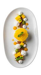 A fresh, healthy food on a white plate ready for a tasty lunch meal