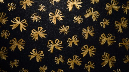 Luxurious Black and Gold Christmas Tree Background: Exuding Elegant Festive Atmosphere, Perfect for Holiday Cards, Festive Decorations, Social Media Posts, and High-End Christmas-Themed Design Project