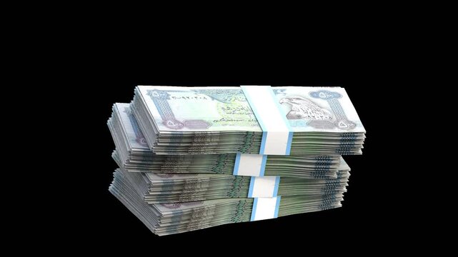 3D Animation of Arab Emirates Dirhams Money | Alpha Channel
