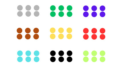 Colorful Geometric Dot Matrix Pattern - Set of Nine Color Swatches