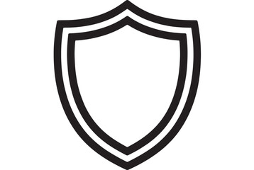Simple outline of a protective shield symbol representing security and safety