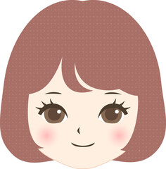 正面を向いた若い女性