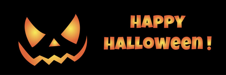 Happy halloween lettering banner vector illustration