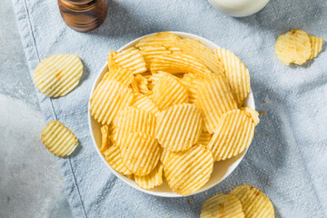 Homemade Ruffled Crinkle Cut Potato Chips