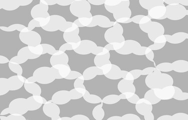 Seamless gray cloud pattern with soft transparent shape and minimal design
