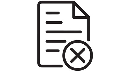 Document with a cross mark, symbolizing rejection or error