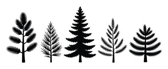 Fototapeta premium Christmas tree hand-drawn vector illustration in sketch style isolated on white background
