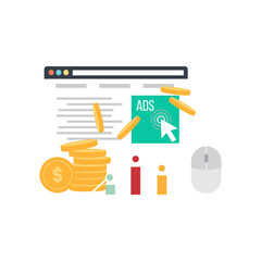 Digital Marketing Online Advertising And Analytics With Coins And Graphs Representing Financial Growth On Transparent Background