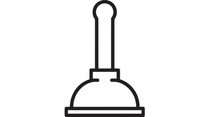 Simple line art illustration of a plunger tool for plumbing emergencies