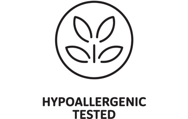 Simple icon symbolizing hypoallergenic tested product for sensitive skin