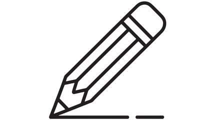 Simple line drawing of a pencil writing on paper, symbolizing creativity and education.