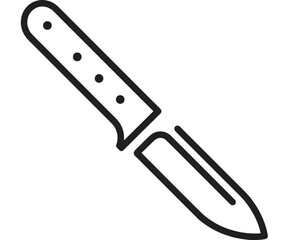 Simple line drawing of a kitchen knife, clean and modern design