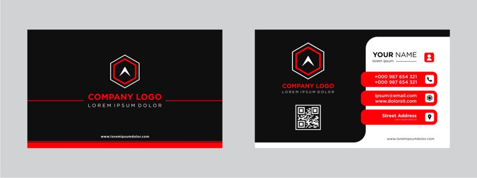Modern business card design template - Powered by Adobe