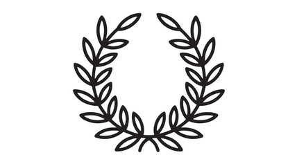 Elegant laurel wreath symbol of achievement and victory, rendered in a clean, minimalist line art style.
