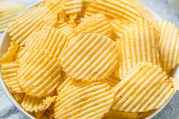 Homemade Ruffled Crinkle Cut Potato Chips