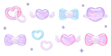 ぷにぷに ゆめかわ 3Dアイコン イラストセット ハートコレクション