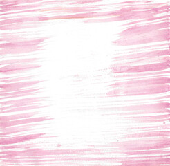 Watercolor painting pink abstract background and white empty space on paper. Template for valentine or love concept, card and poster. Copy space for the text. Hand painted texture style.