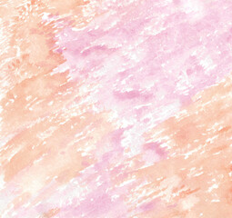 Watercolor painting abstract background or orange and pink abstract watercolor texture backdrop on paper. Autumn, summer and season concept. copy space for the text. Hand painted texture style.
