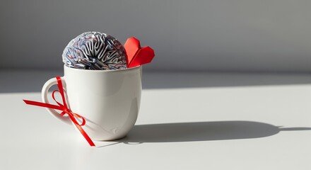 Gift of Brain & Heart — Mug with Ribbon for Stroke Awareness