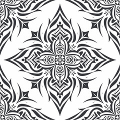 A seamless Polynesian tribal tattoo pattern featuring bold black geometry and perfect symmetry. Ideal for apparel, posters, and cultural design.