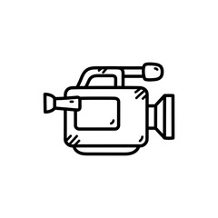 Doodle Style Vintage Camcorder Icon Symbolizing World Television Day Celebrating Broadcast Media And Recording Technology On Transparent Background
