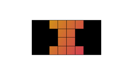 Pixelated Letter I or Hourglass Shape with Orange and Red Gradient