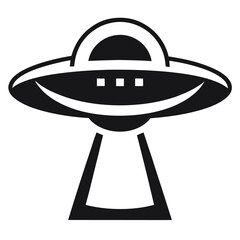 Black and White Illustration of a Classic UFO Flying Saucer Design