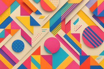 カラフルな幾何学模様の抽象背景