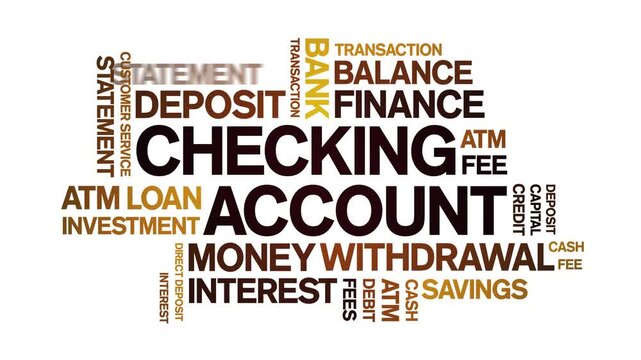Checking Account animated word cloud-text design animation tag kinetic typography seamless loop.