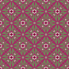 abstract seamless pattern flower thai art style design for carpet,curtain,clothing,fabric,wrapping paper,tiles,textiles,batik,texture and wallpaper.Vector background.