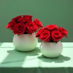 roses in vase