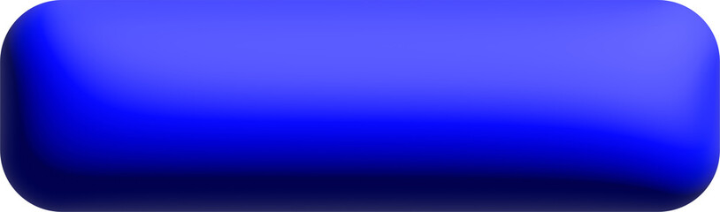 3d blue rectangular rounded shape on White background 