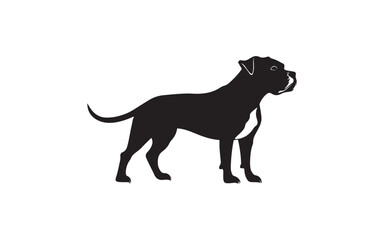 Fototapeta premium Pitbull Dog Silhouette Vector Strong Canine Outline Design