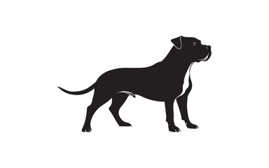 Obraz premium Pitbull Dog Silhouette Vector Strong Canine Outline Design
