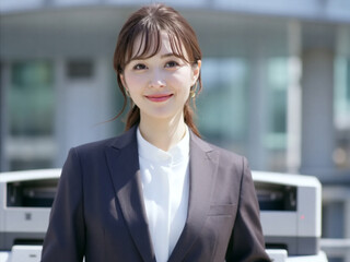若い笑顔の日本人ビジネスウーマン Generative AI	