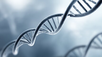 Stunning dna helix structure illuminating genetic science biology and medical research against vibrant blue background.