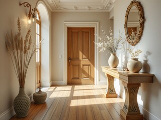 Elegant Entryway with Natural Light and Decorative Elements