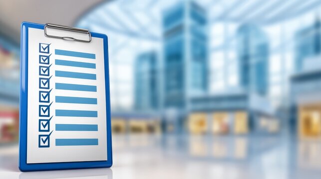 Comprehensive checklist on clipboard for efficient task management and workflow organization.