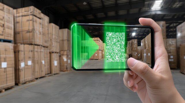 Person holding smartphone displaying qr code for seamless digital interaction and quick information access