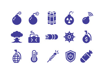bomb icon collection vector design template on a white background