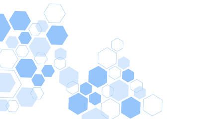 Abstract blue hexagon shape for frame illustration design
