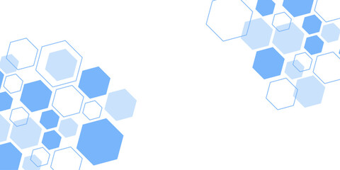 Abstract blue hexagon shape for frame illustration design