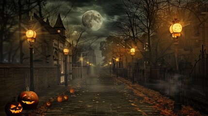 Spooky & Vibrant Street Halloween Scene: A Tapestry of Costumed Revelers, Glowing Jack-O&rsquo;-Lanterns, and Festive Cheer
This image captures the electric energy of a Halloween street, where costumed crow